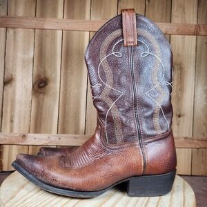 Caborca Cowboy Boots Mens 9.5 EE 28 Brown Leather Pointed Toe Western Mexico